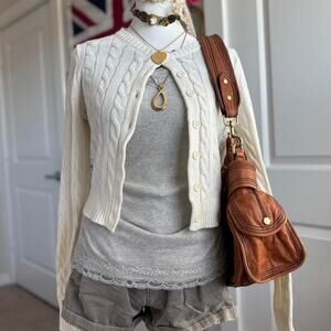 Cream cable knit long sleeve